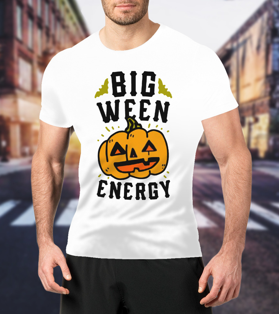 Big Ween Energy Pumpkin Halloween Jack-O'-Lantern T-Shirt