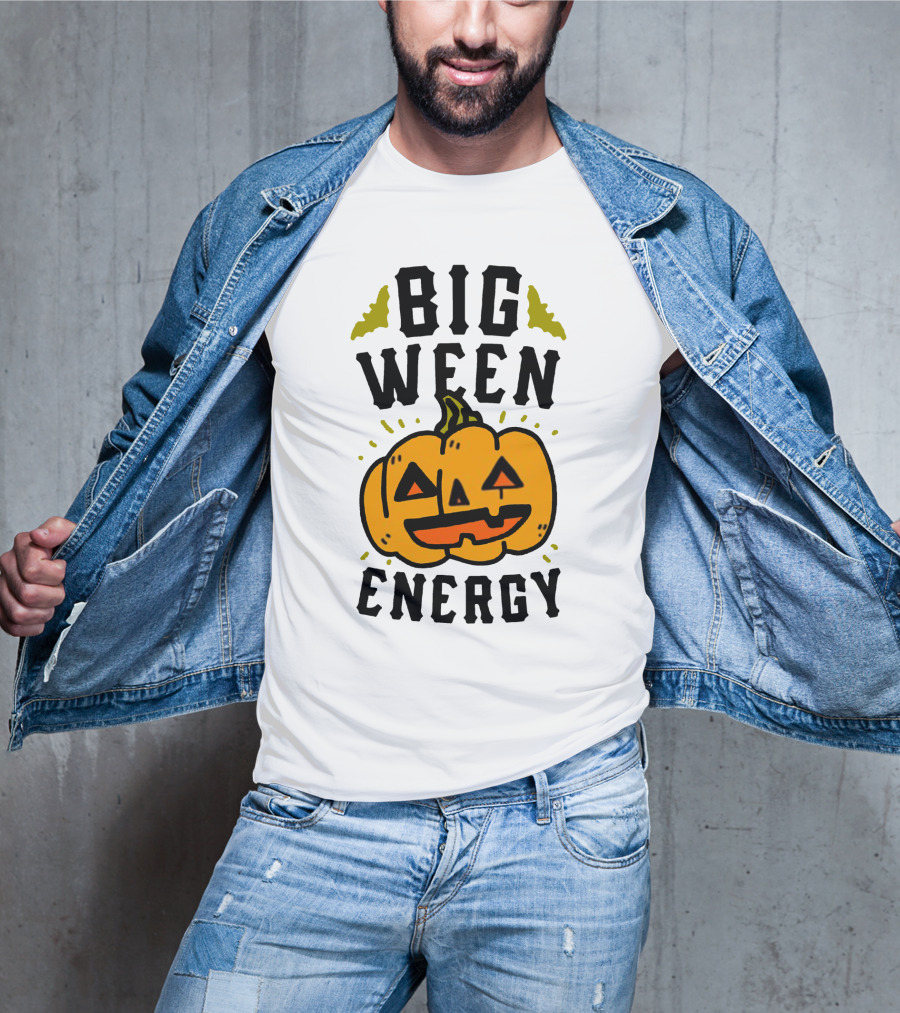 Big Ween Energy Pumpkin Halloween Jack-O'-Lantern T-Shirt