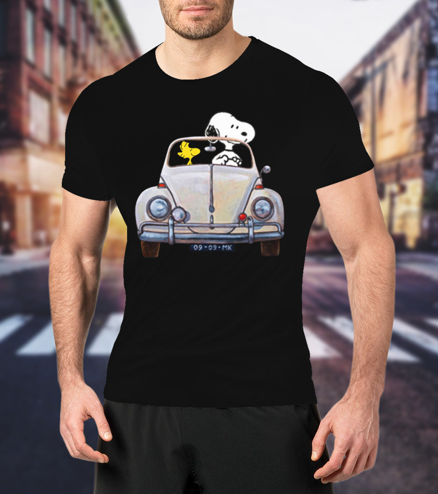 Snoopy And Woodstock 09-09-MK Car Adventure T-Shirt