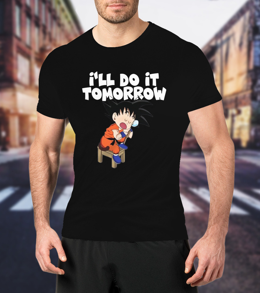 Goku I'll Do It Tomorrow Eating Ice Cream T-Shirt