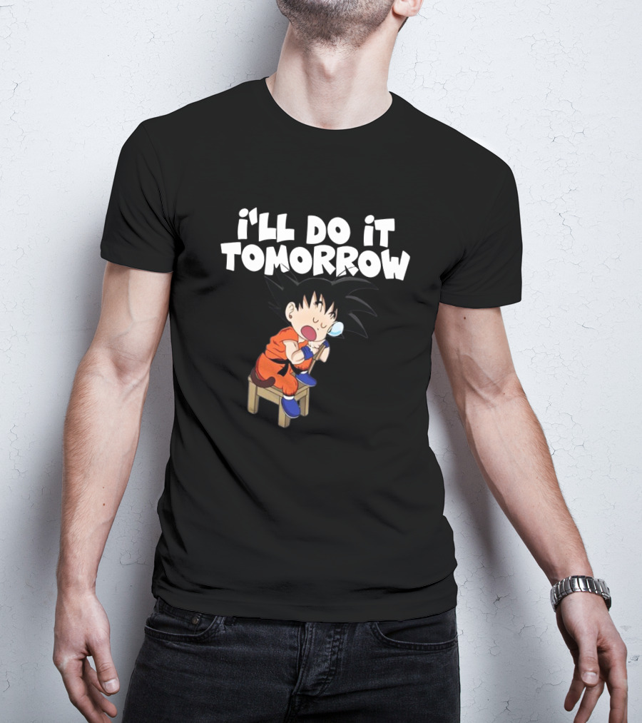 Goku I'll Do It Tomorrow Eating Ice Cream T-Shirt