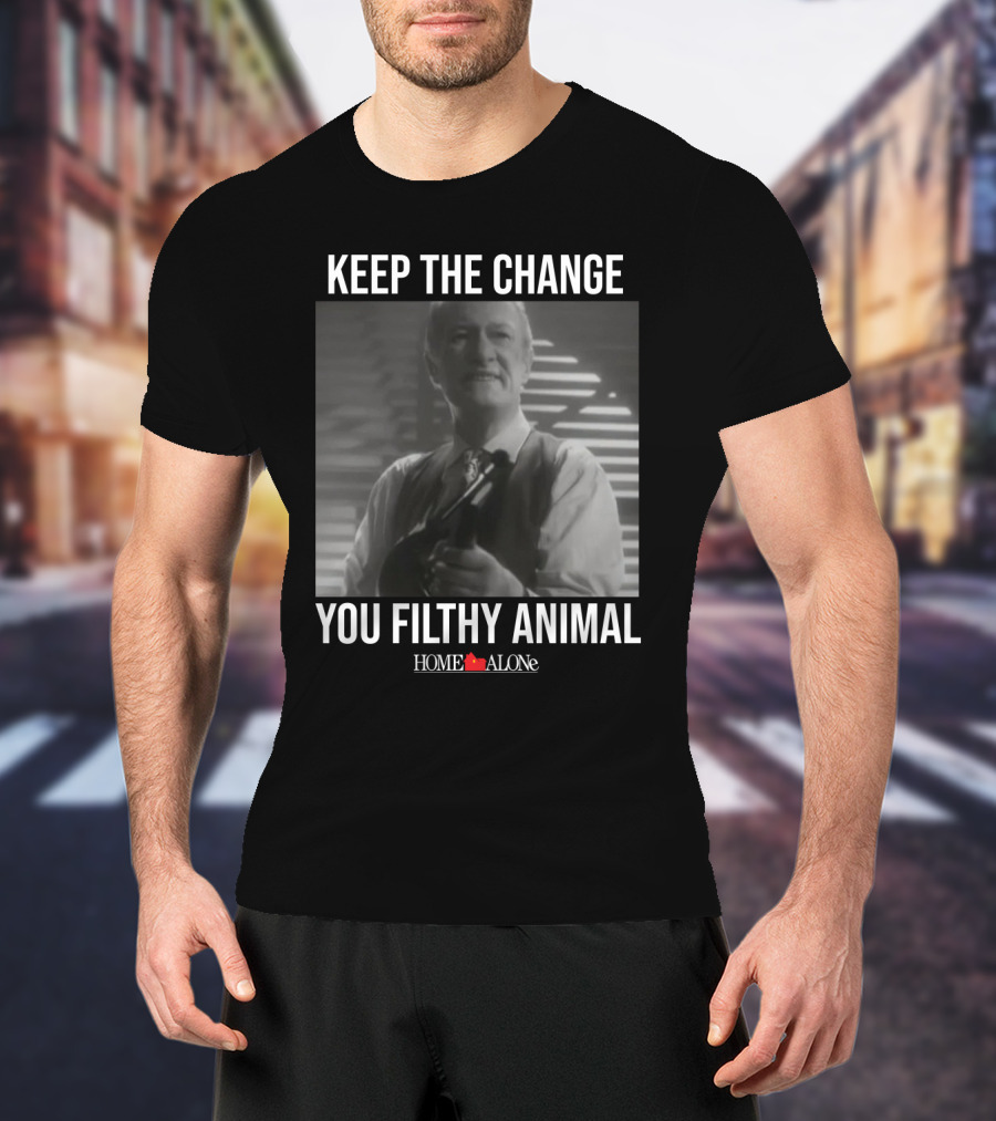 Keep The Change You Filthy Animal Home Alone Retro Movie Scene T-Shirt