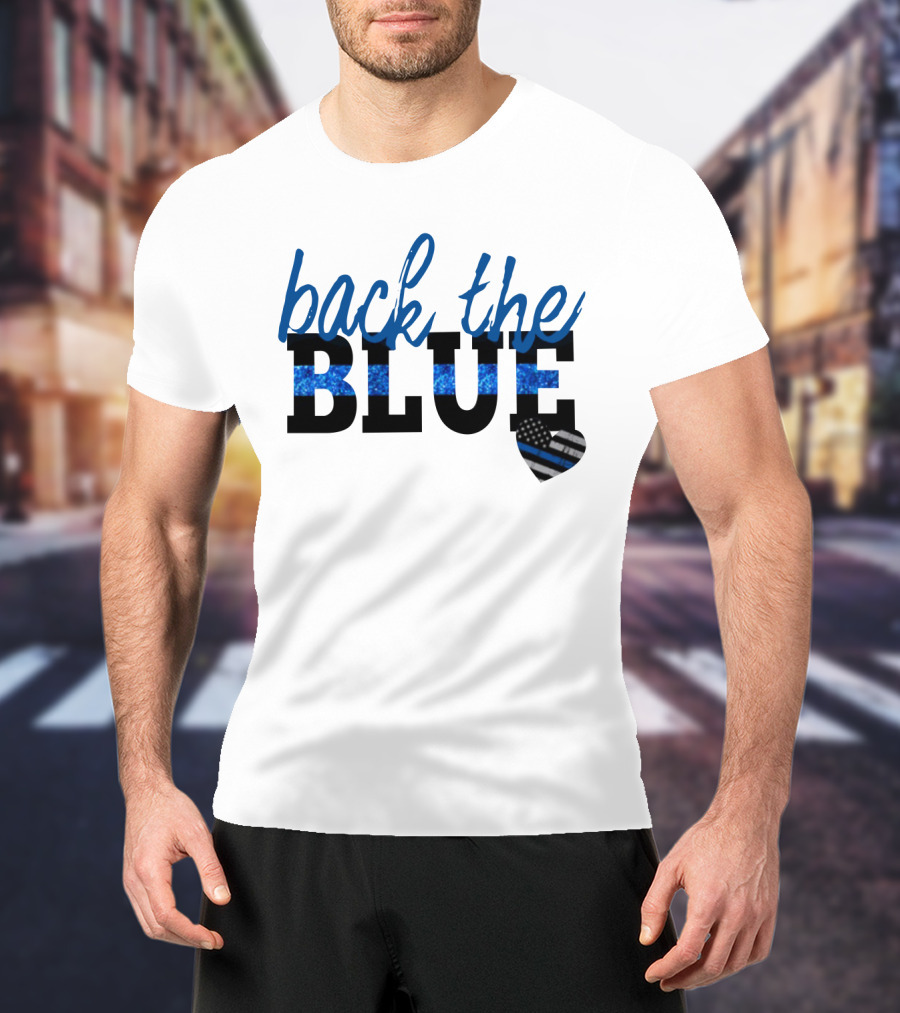 Back The Blue Thin Blue Line Heart T-Shirt