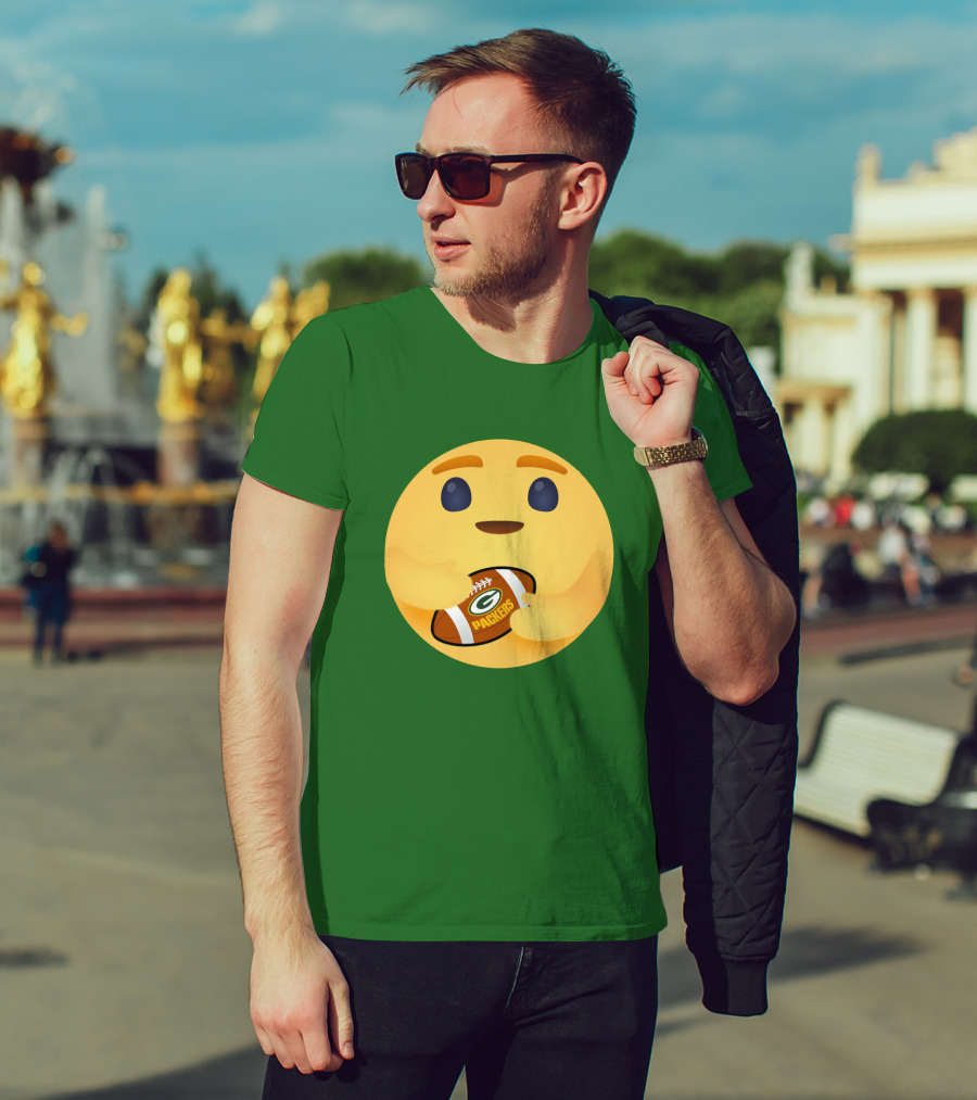Care Emoji Hugs Green Bay Packers Football T-Shirt