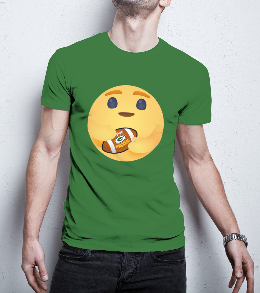 Care Emoji Hugs Green Bay Packers Football T-Shirt