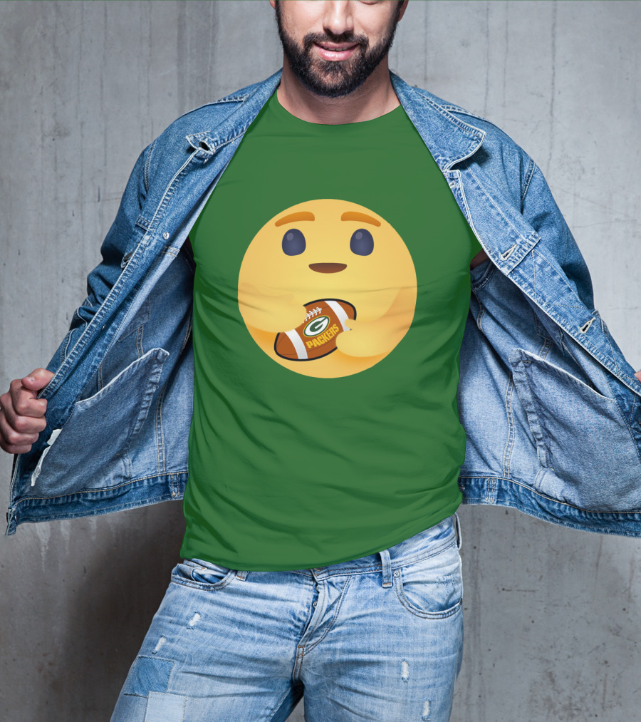 Care Emoji Hugs Green Bay Packers Football T-Shirt