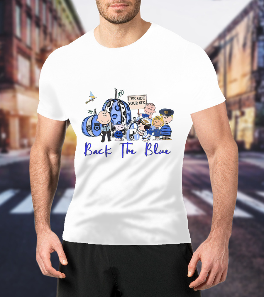 Peanuts Back The Blue Pumpkin Patch I've Got Your Six T-Shirt
