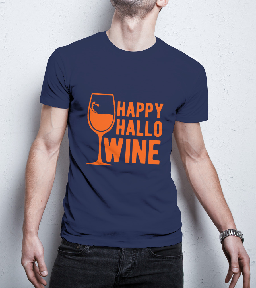 Happy HalloWine Wine Glass Halloween T-Shirt
