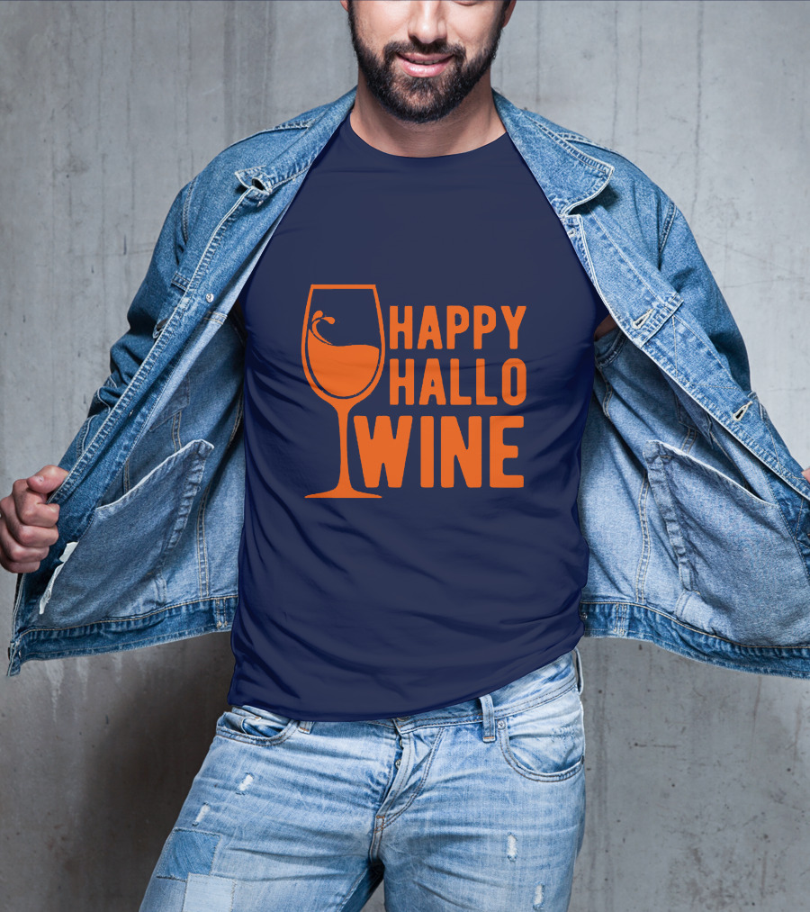 Happy HalloWine Wine Glass Halloween T-Shirt