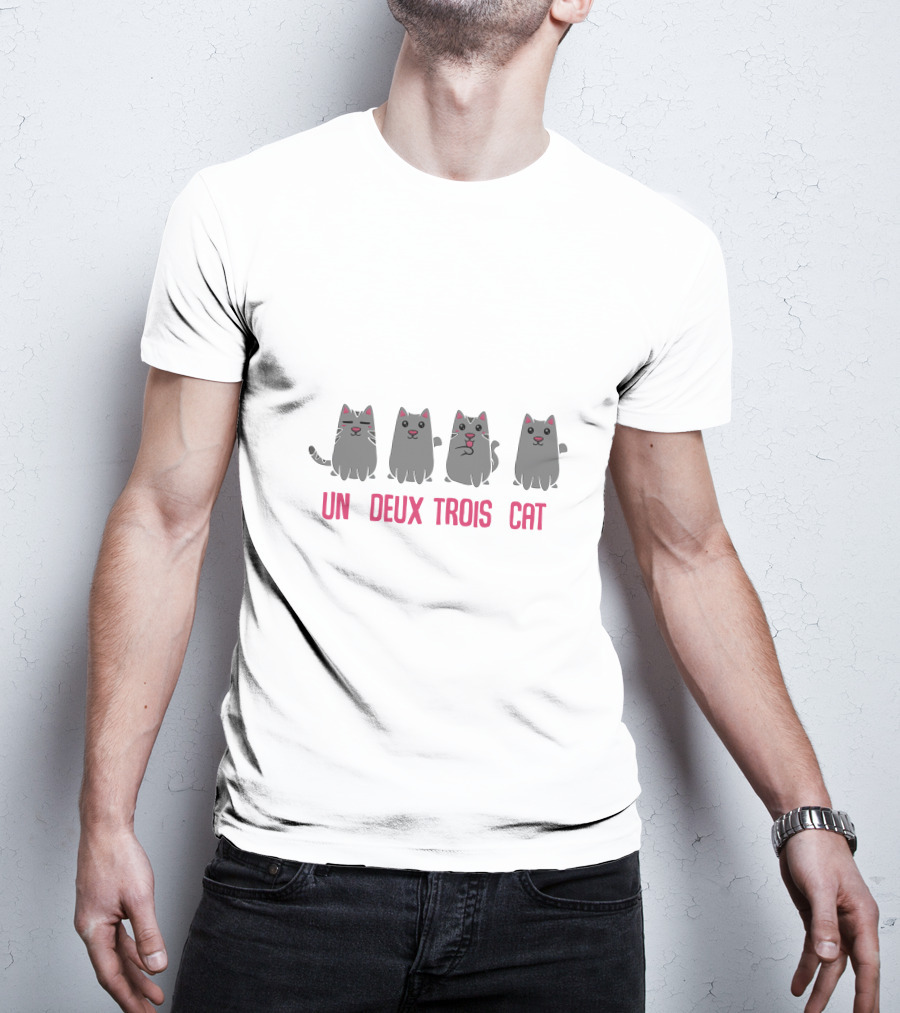 Un Deux Trois Cat Counting Cats In French T-Shirt