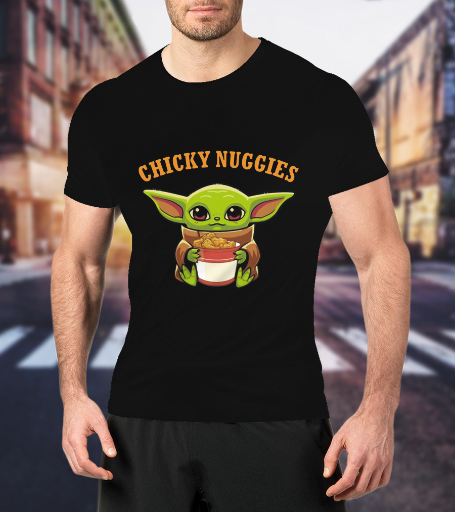 Chicky Nuggies Baby Yoda Holding Nugget Bowl T-Shirt