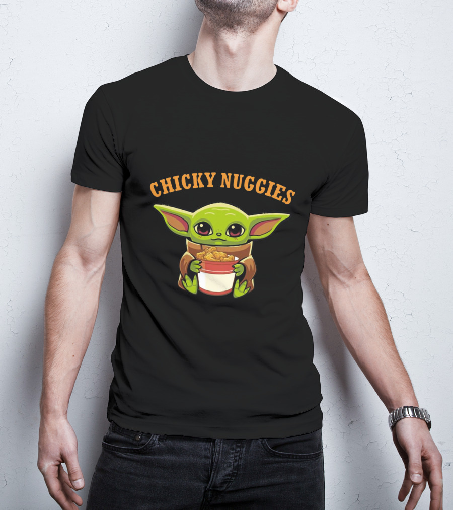 Chicky Nuggies Baby Yoda Holding Nugget Bowl T-Shirt