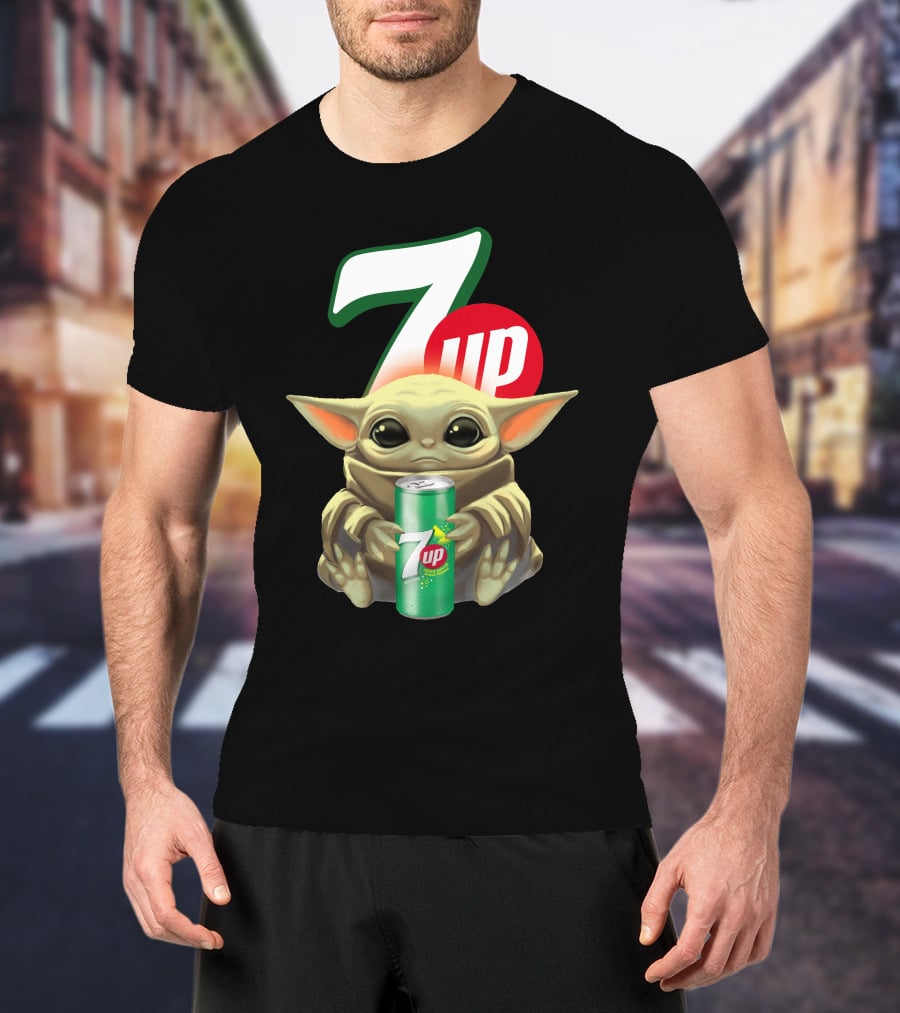 Baby Yoda Holds 7up Can T-Shirt