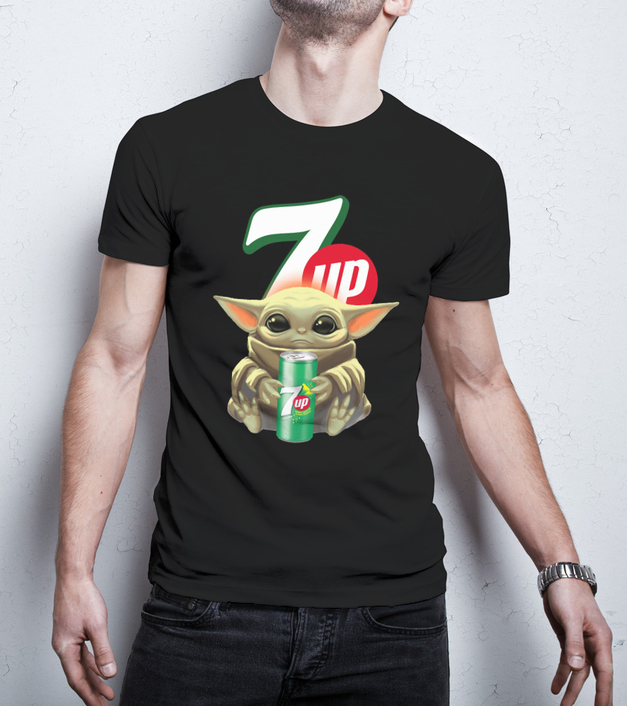Baby Yoda Holds 7up Can T-Shirt