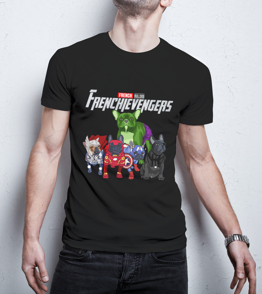 Marvel French Bulldog Frenchievengers Assemble Comic Heroes T-Shirt