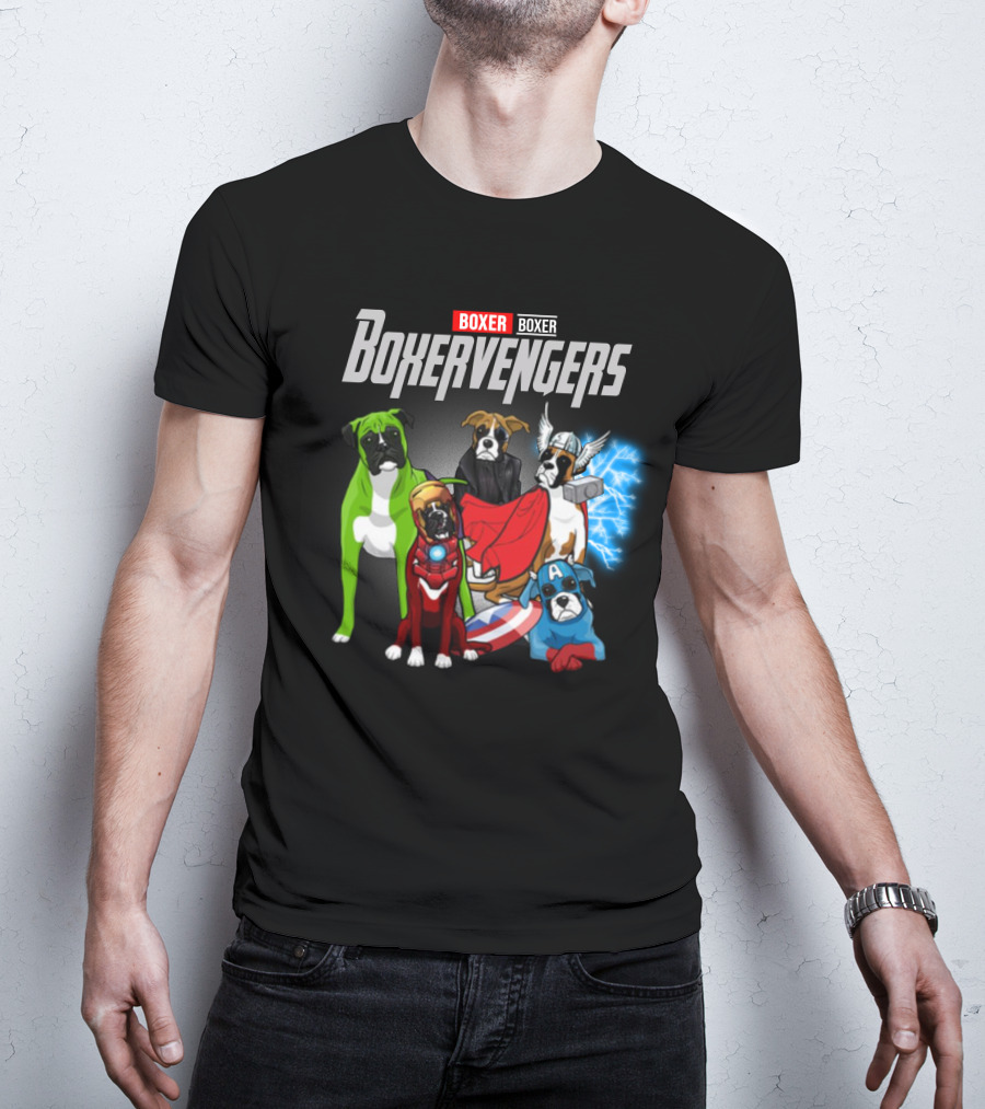 Marvel Avengers Boxer Boxervengers Dogs Superhero T-Shirt