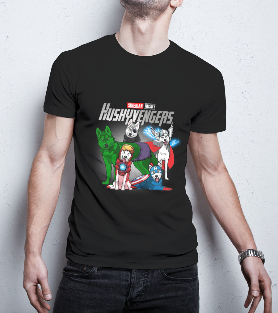 Marvel Siberian Husky Huskyvengers Avengers Crossover Dogs T-Shirt