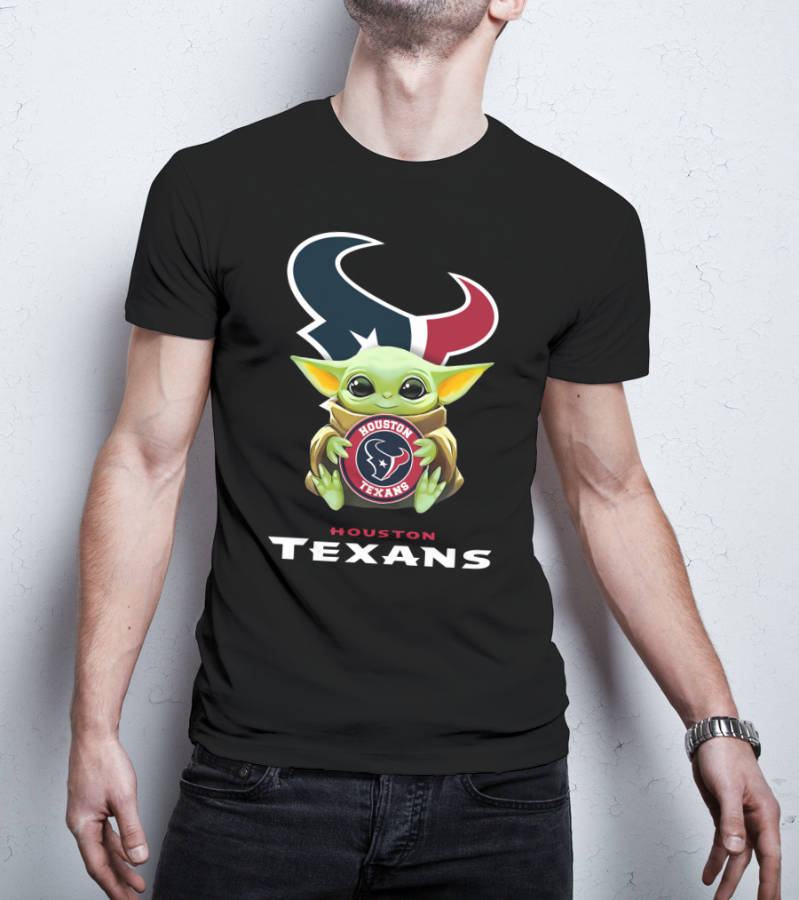 Star Wars Baby Yoda Houston Texans Hug T-Shirt