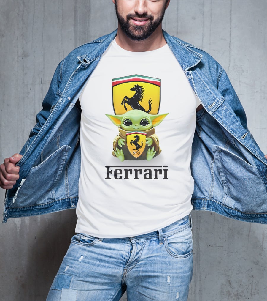 Baby Yoda Holding Ferrari T-Shirt