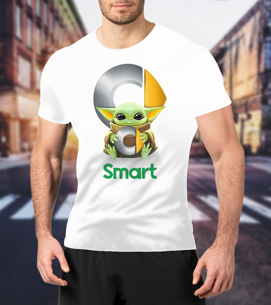 Baby Yoda Hug C Smart White T-Shirt