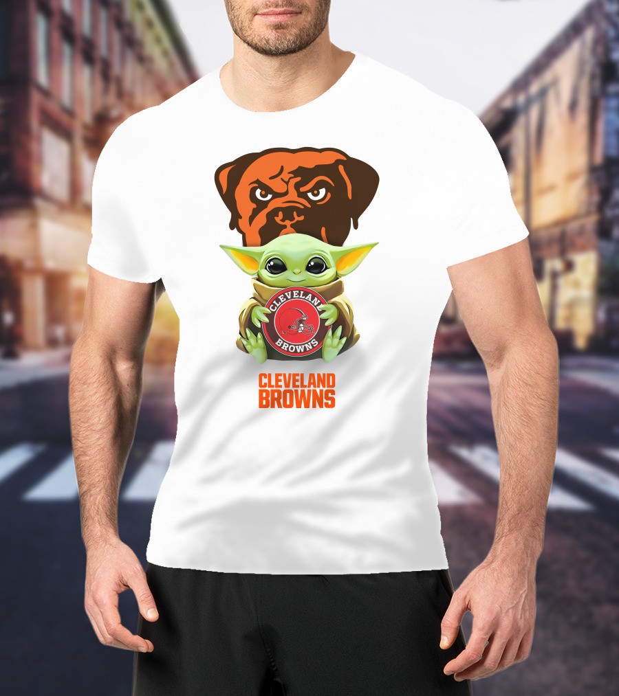 Star Wars Baby Yoda Cleveland Browns T-Shirt