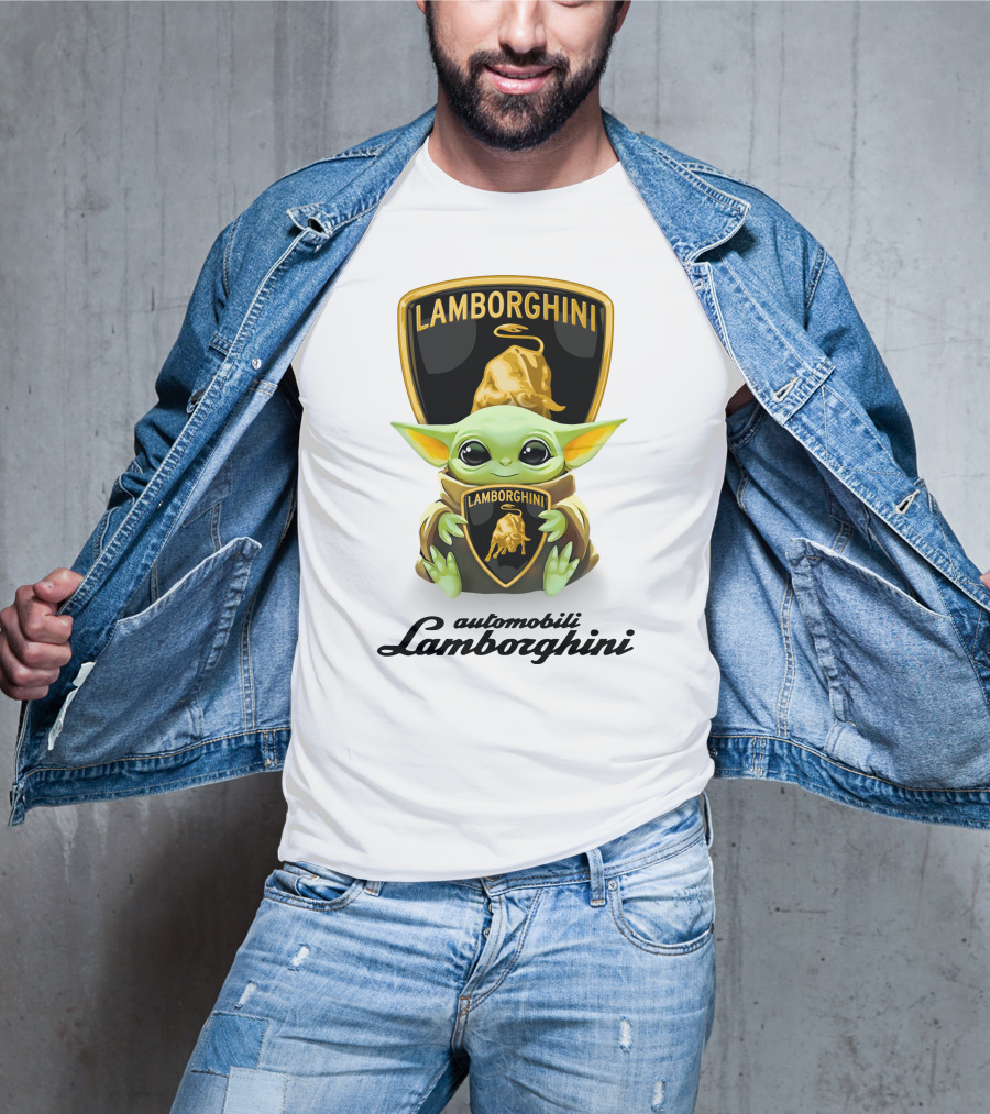 Star Wars Baby Yoda Hug Lamborghini Automobili T-Shirt