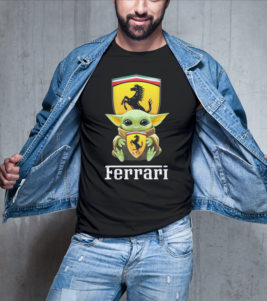 Ferrari Grogu Hug Black T-Shirt