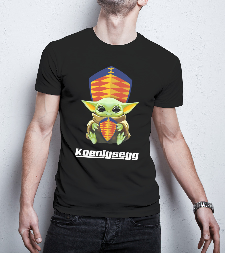 Grogu Holding Koenigsegg Shield T-Shirt