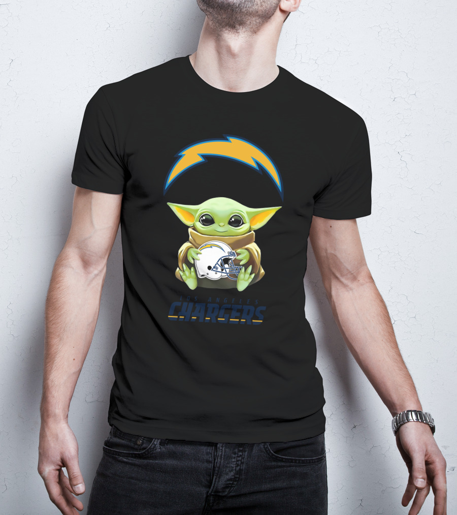 Grogu Hug Los Angeles Chargers Helmet T-Shirt