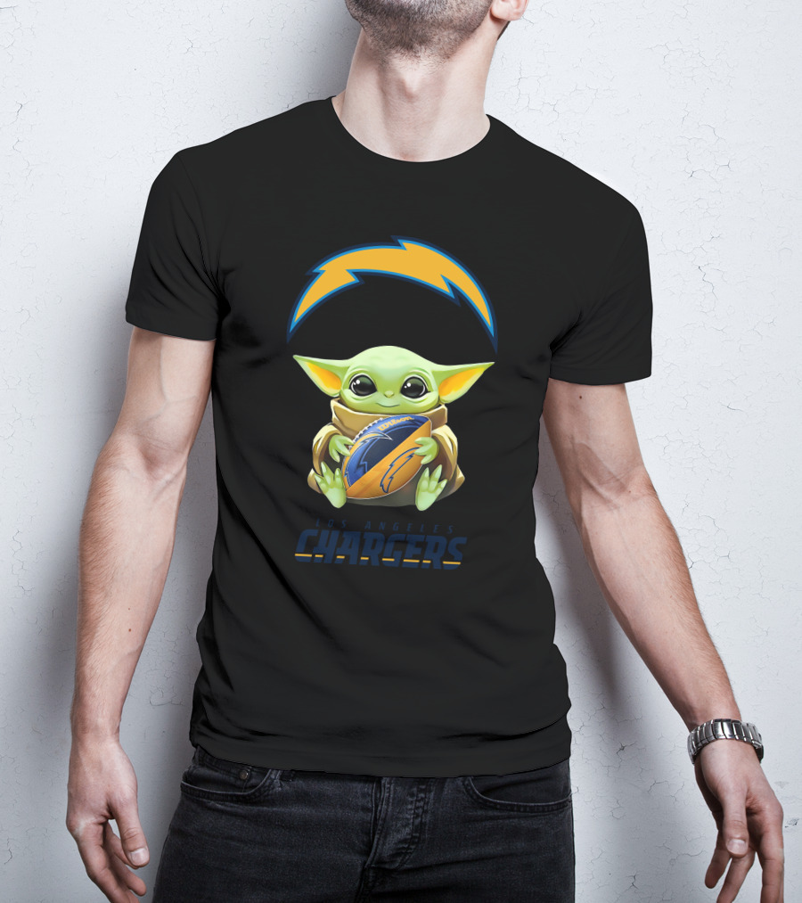 Grogu Hug Los Angeles Chargers Football T-Shirt