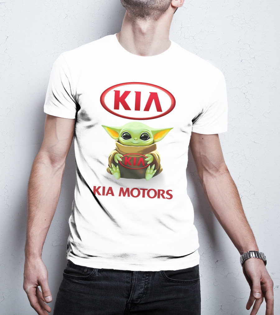 Grogu Hugging Kia Logo Kia Motors T-Shirt