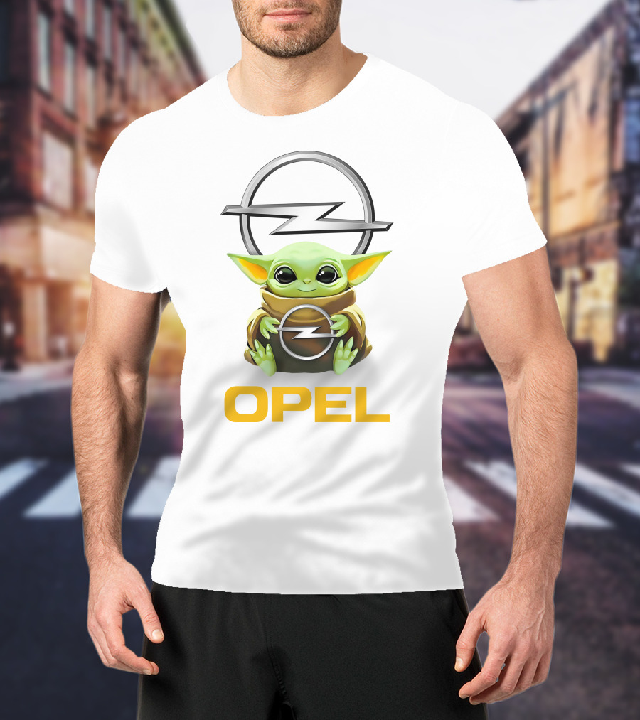 Grogu Hug Opel Logo White T-Shirt