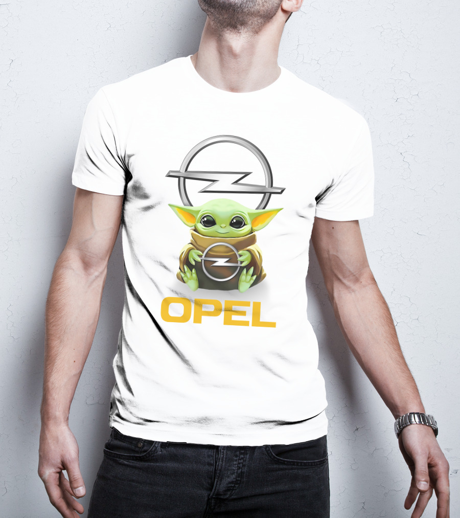 Grogu Hug Opel Logo White T-Shirt
