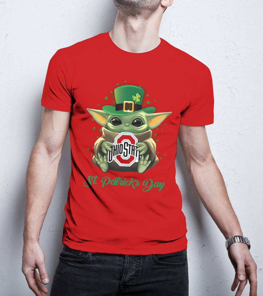Ohio State Buckeyes Baby Yoda St. Patrick's Day T-Shirt