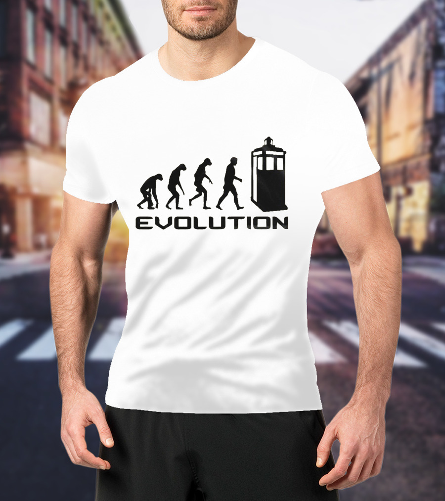 Whovians Evolution TARDIS Silhouette Transformation T-Shirt
