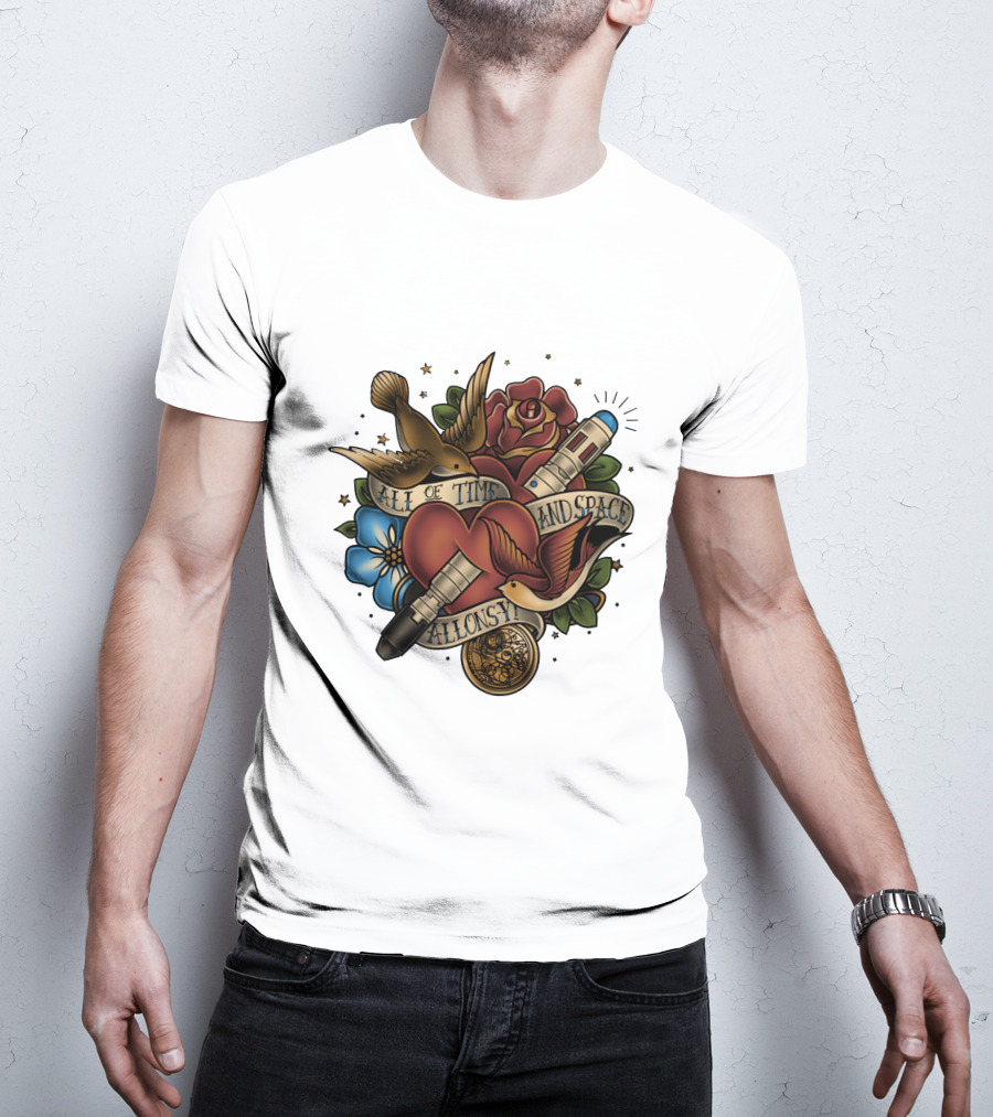 All Of Time And Space Allonsy Dr Who Tardis Tattoo T-Shirt