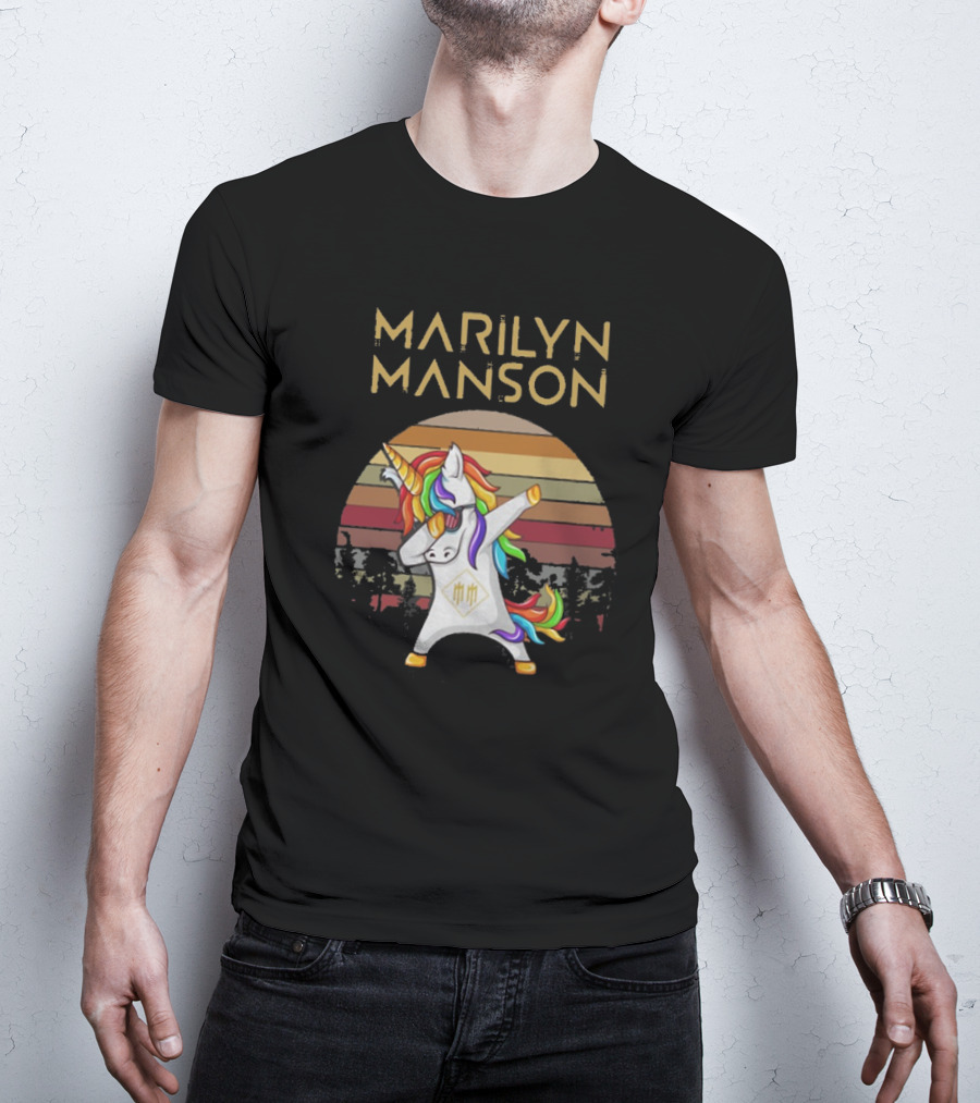 Marilyn Manson Unicorn Dabbing Retro T-Shirt