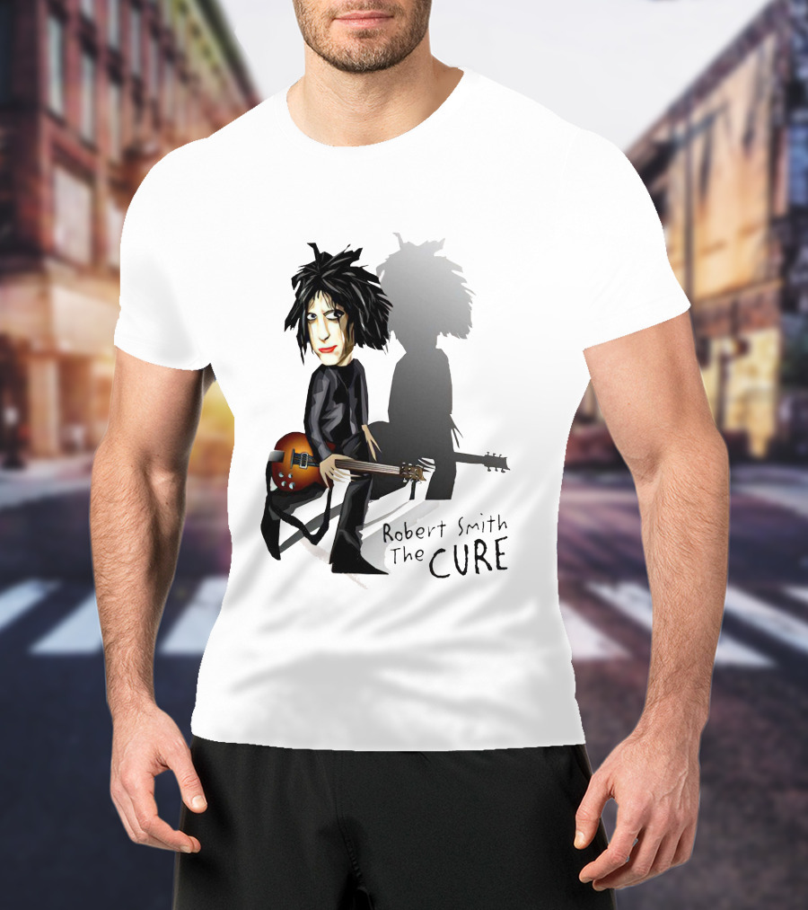 Robert Smith The Cure Guitar Cartoon T-Shirt