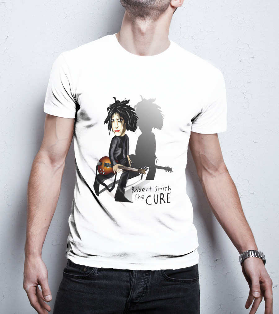 Robert Smith The Cure Guitar Cartoon T-Shirt