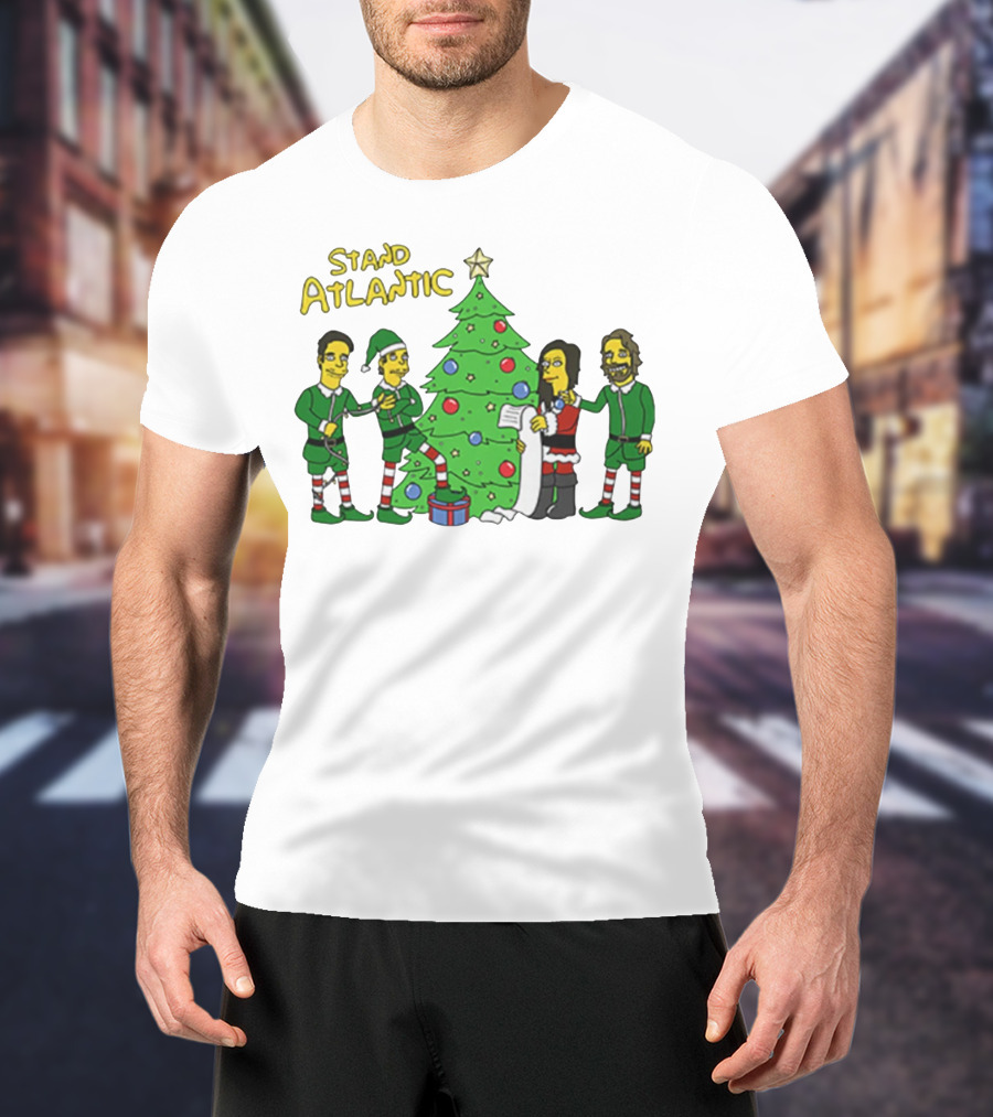 STAND ATLANTIC Christmas Tree And Cartoon Characters T-Shirt