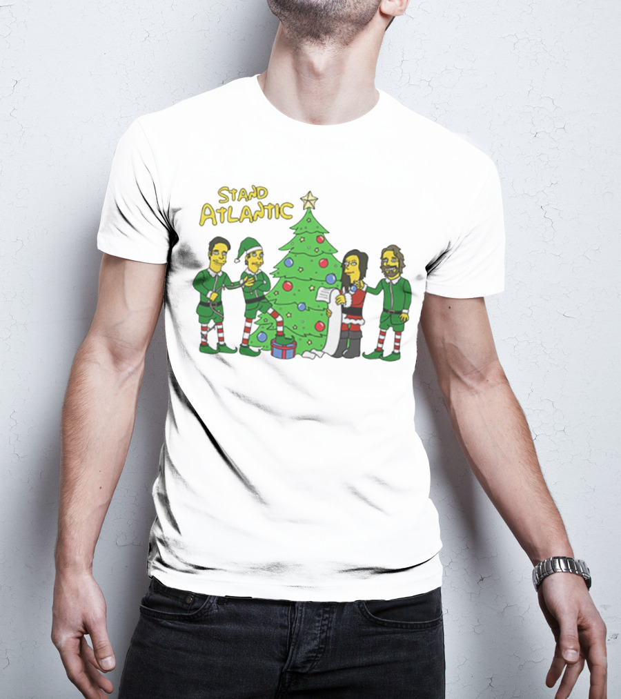 STAND ATLANTIC Christmas Tree And Cartoon Characters T-Shirt