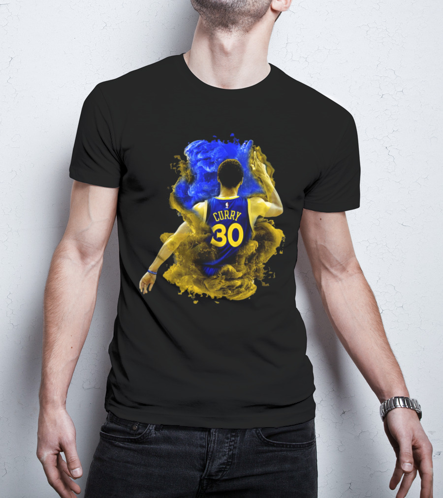 Stephen Curry 30 Blue Yellow Burst T-Shirt
