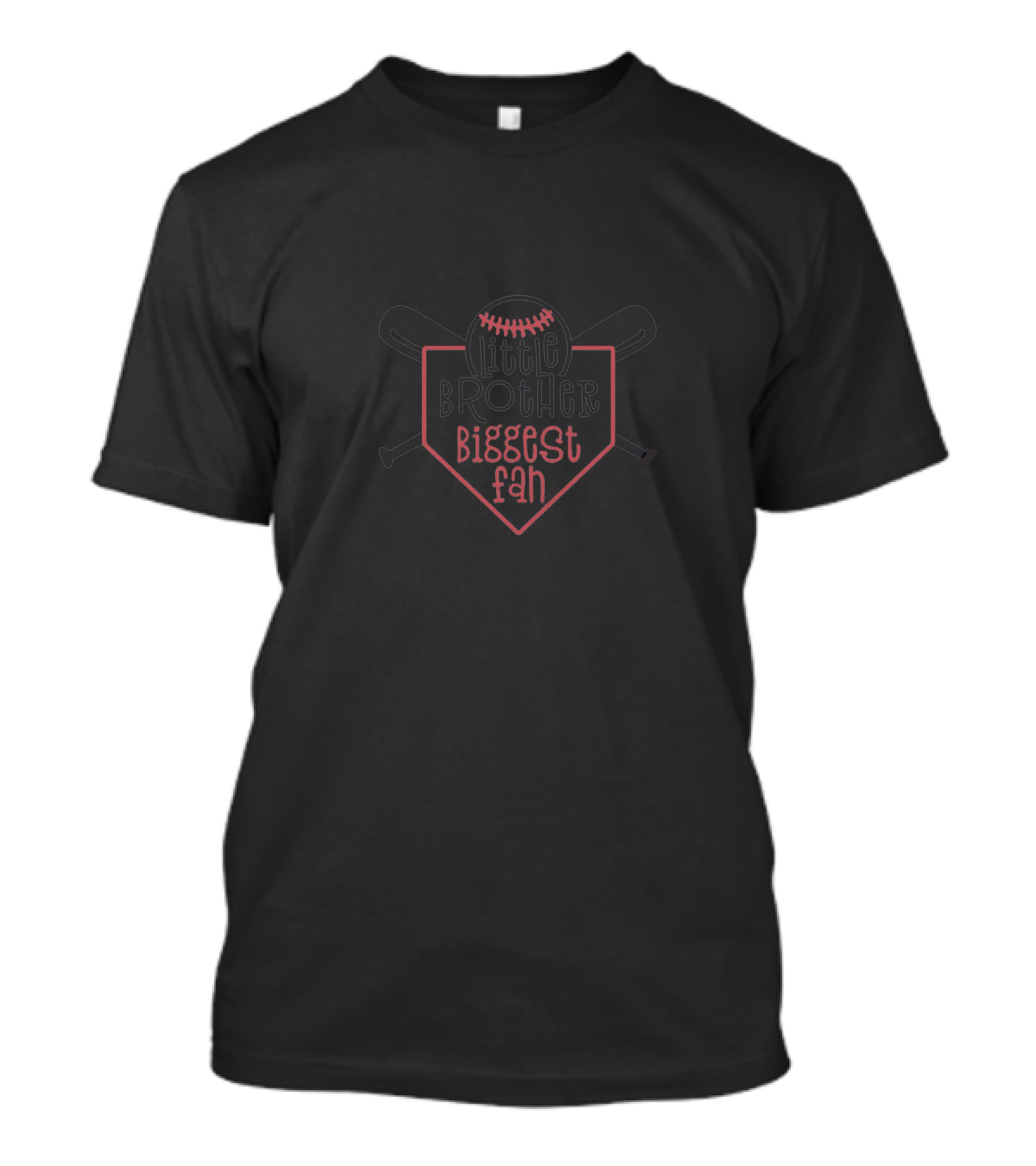 Little Brother Biggest Fan Baseball Home Plate And Bat T-Shirt