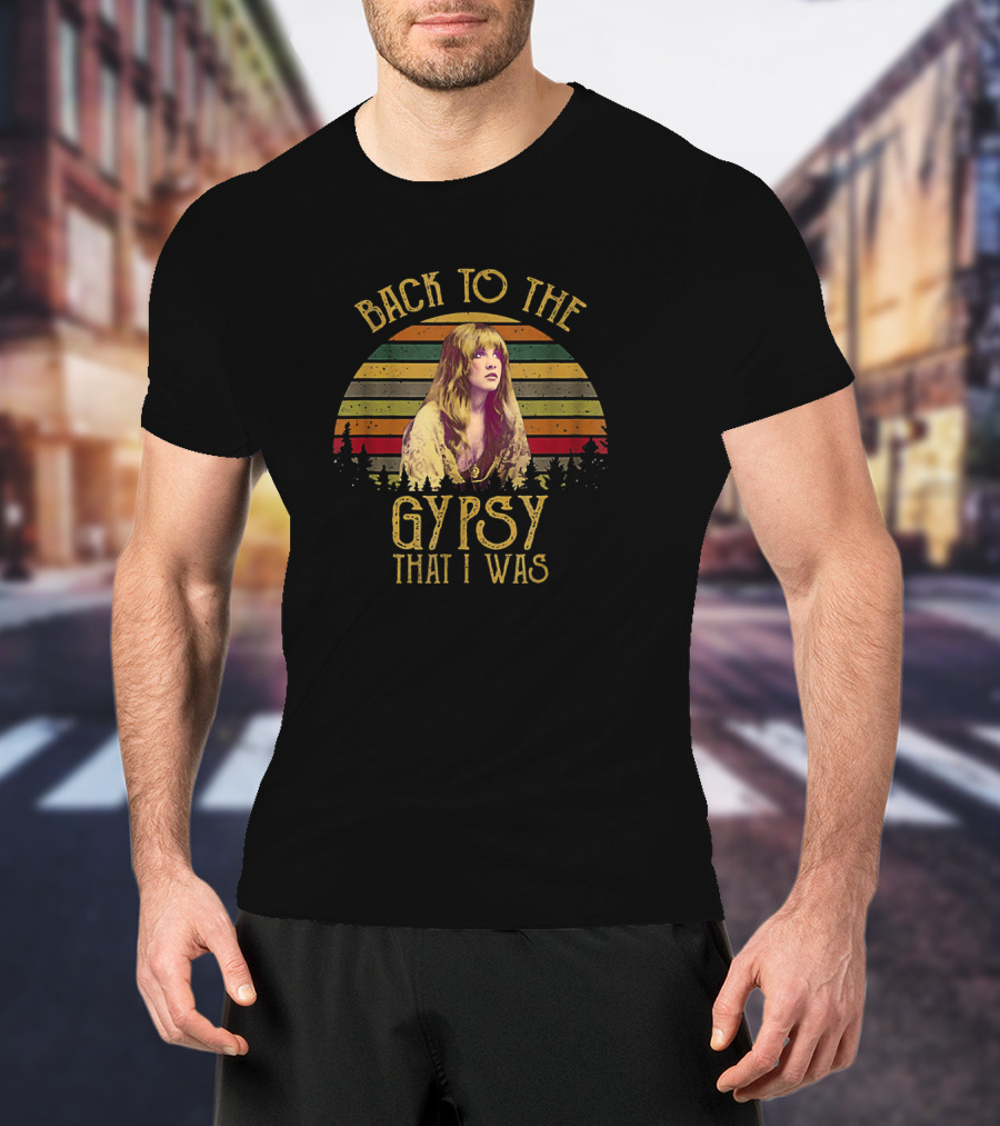 Back To The Gypsy That I Was Vintage Style Retro Sunset T-Shirt