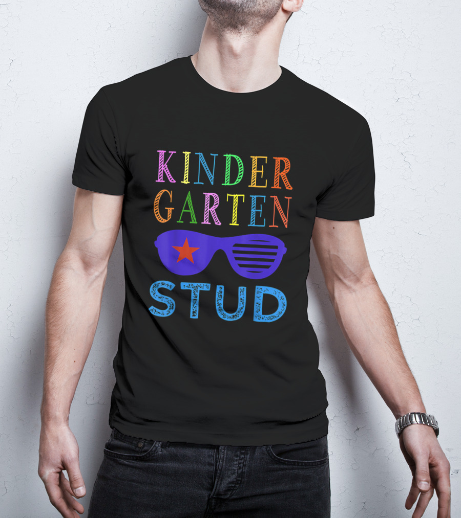 Kindergarten Stud Colorful Sunglasses Back To School First Day Fun T-Shirt