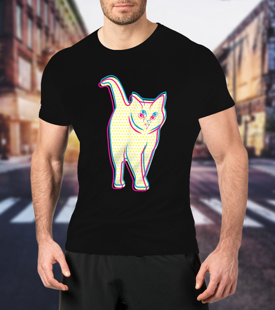 Psychedelic Cool Cat Pop Art For Cat Lovers In Vibrant Colors T-Shirt