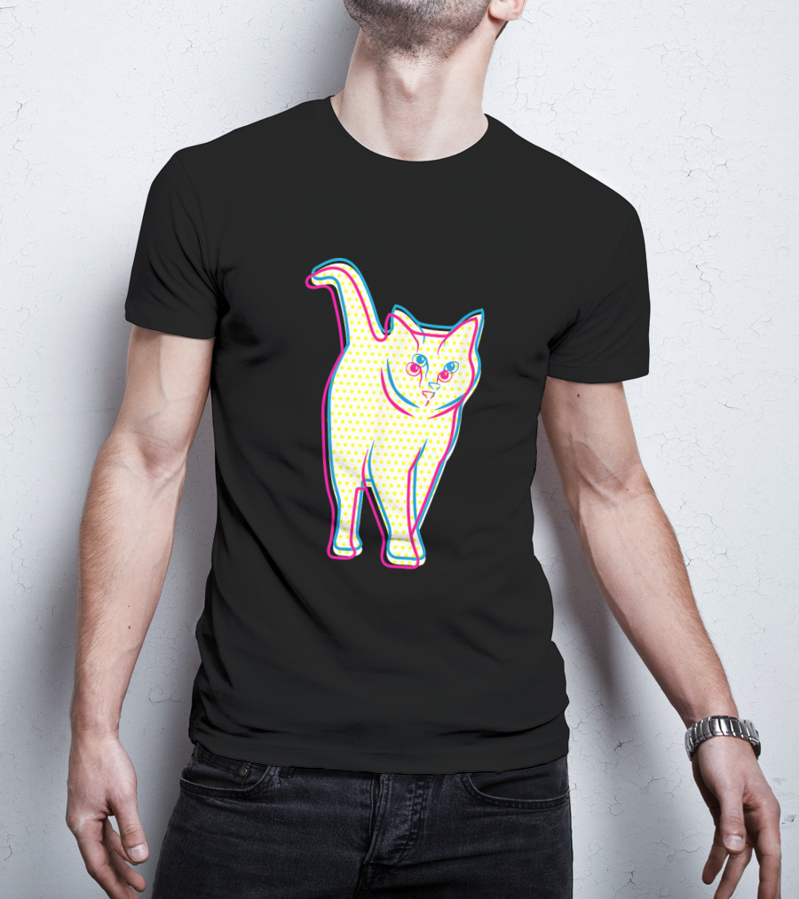 Psychedelic Cool Cat Pop Art For Cat Lovers In Vibrant Colors T-Shirt