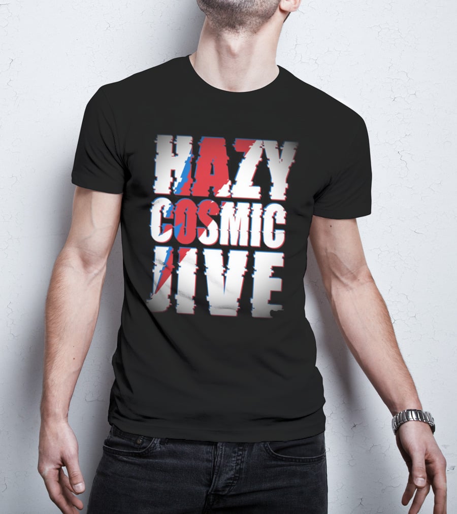 Hazy Cosmic Jive Ziggy Stardust Style Lightning Bolt T-Shirt