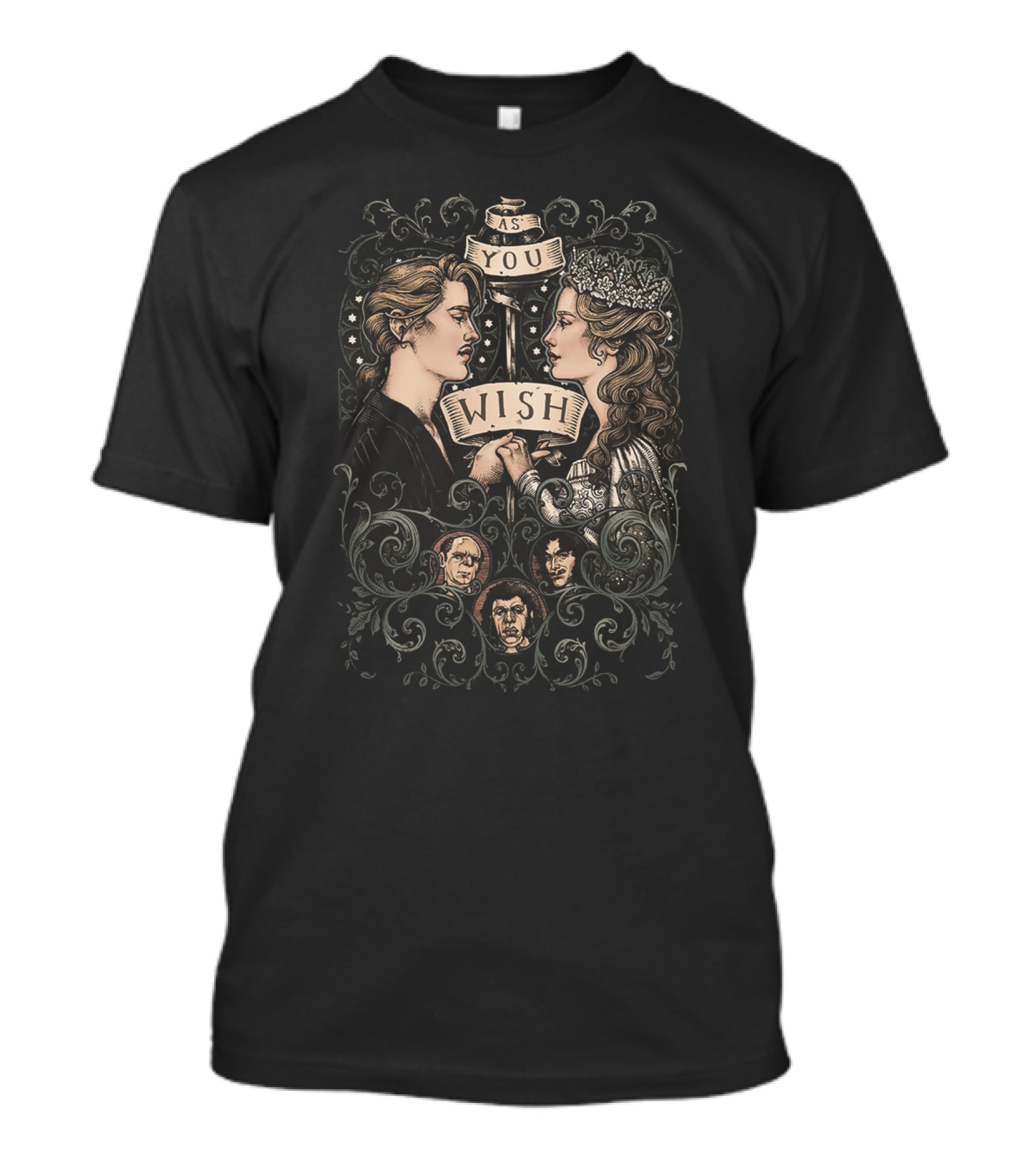 The Princess Bride As You Wish Romantic Fantasy Art With Iconic Characters T-Shirt