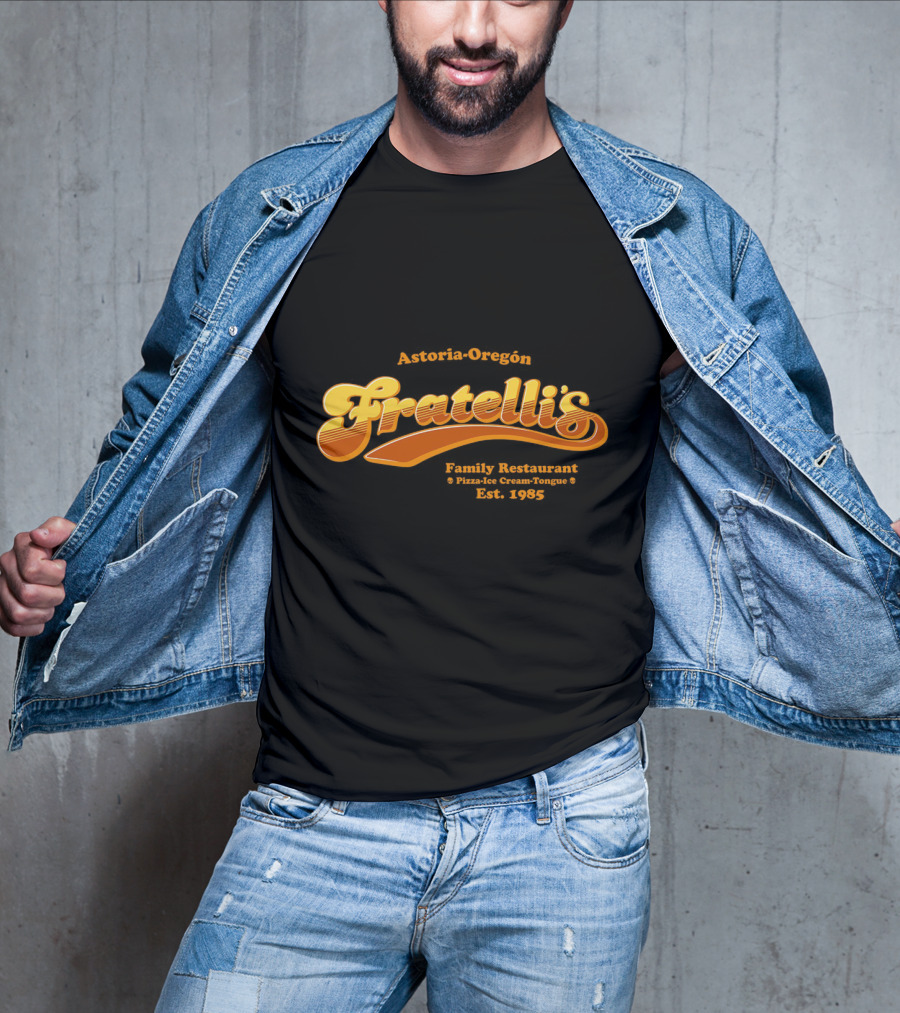 Astoria-Oregon Fratelli's Family Restaurant Pizza Ice Cream Tongue Est 1985 T-Shirt
